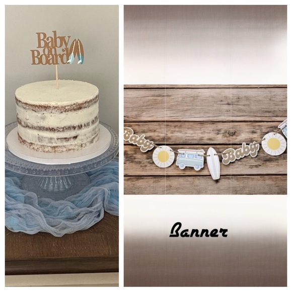 Other - Baby Shower Decor “Baby on Board” includes 2 Banners & a Cake Topper